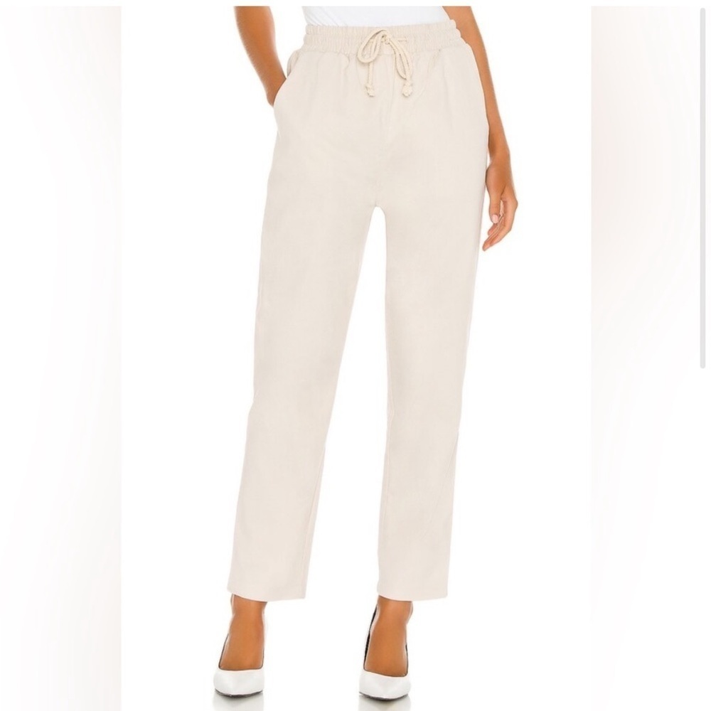 SNDYS Lori Pants Beige Drawstring Straight Leg